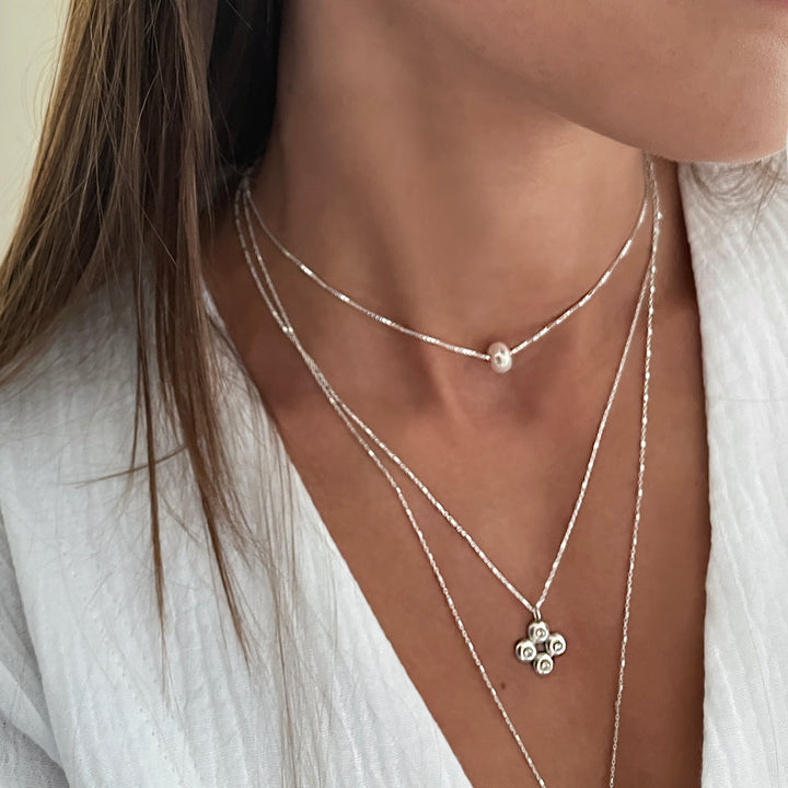 שרשרת כסף תליון תלתן - קיאן