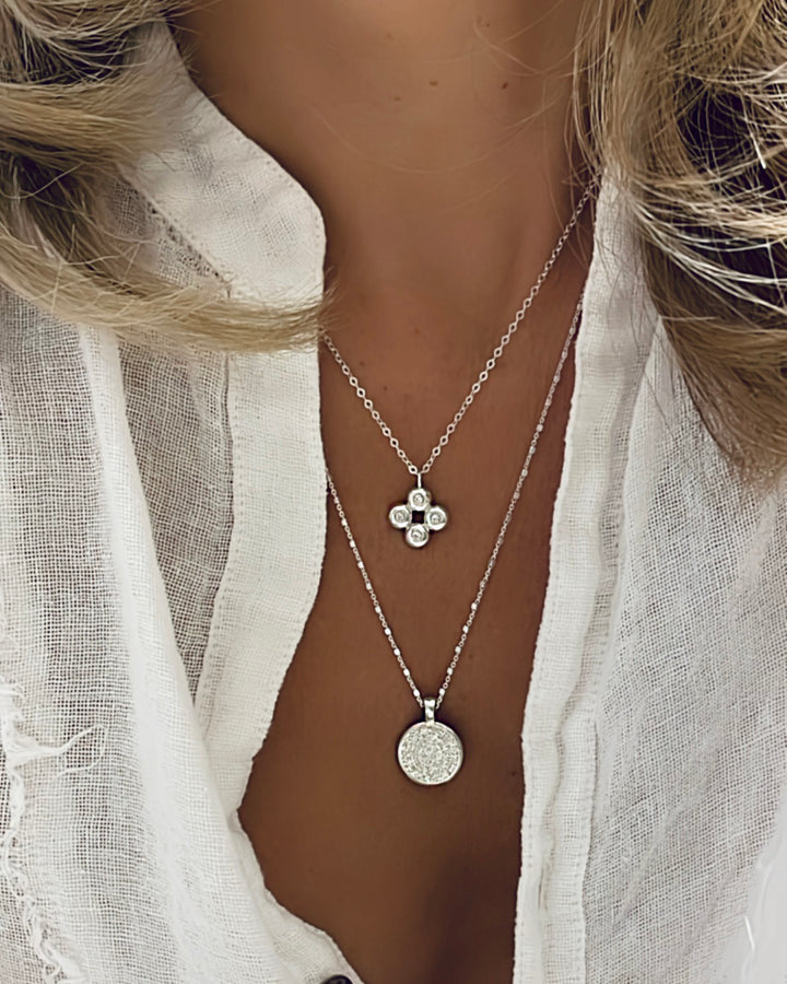 שרשרת כסף תליון תלתן - קיאן