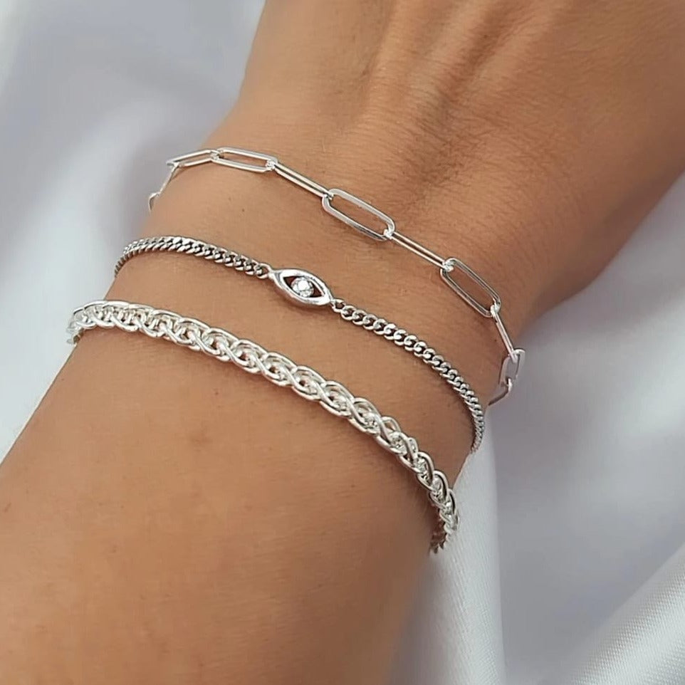 צמיד כסף 925 חוליות מלבניות -  אניט