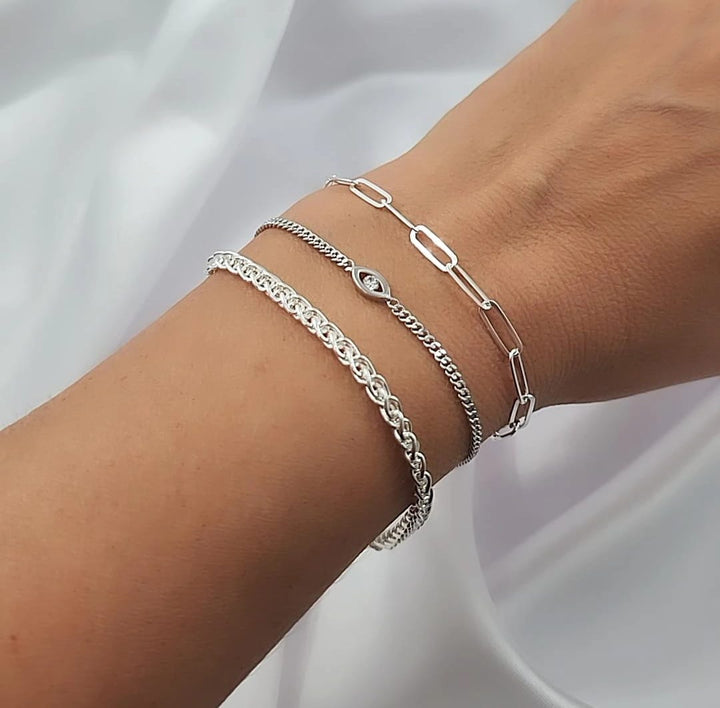 צמיד כסף 925 חוליות מלבניות -  אניט