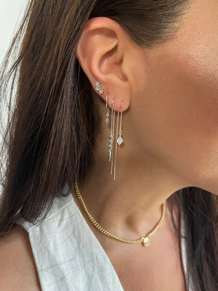 סט עגילי שרשרת כסף  - מילן