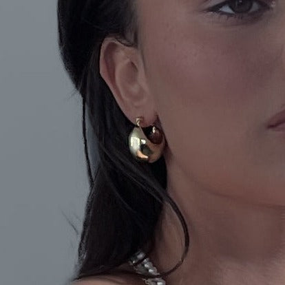 עגילי חישוק זהב - סבינה