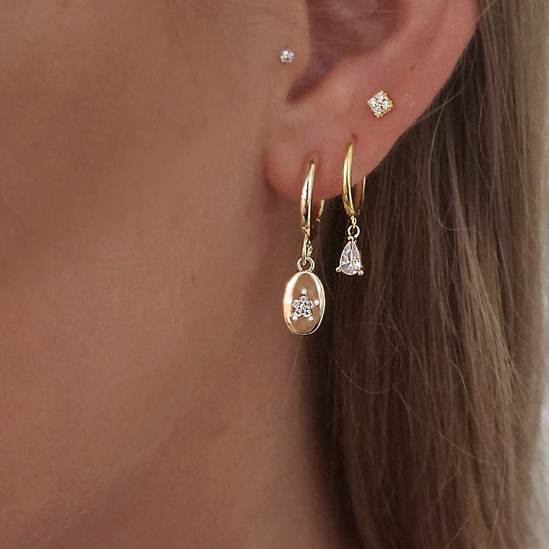 עגילי חישוק זהב -אדווה