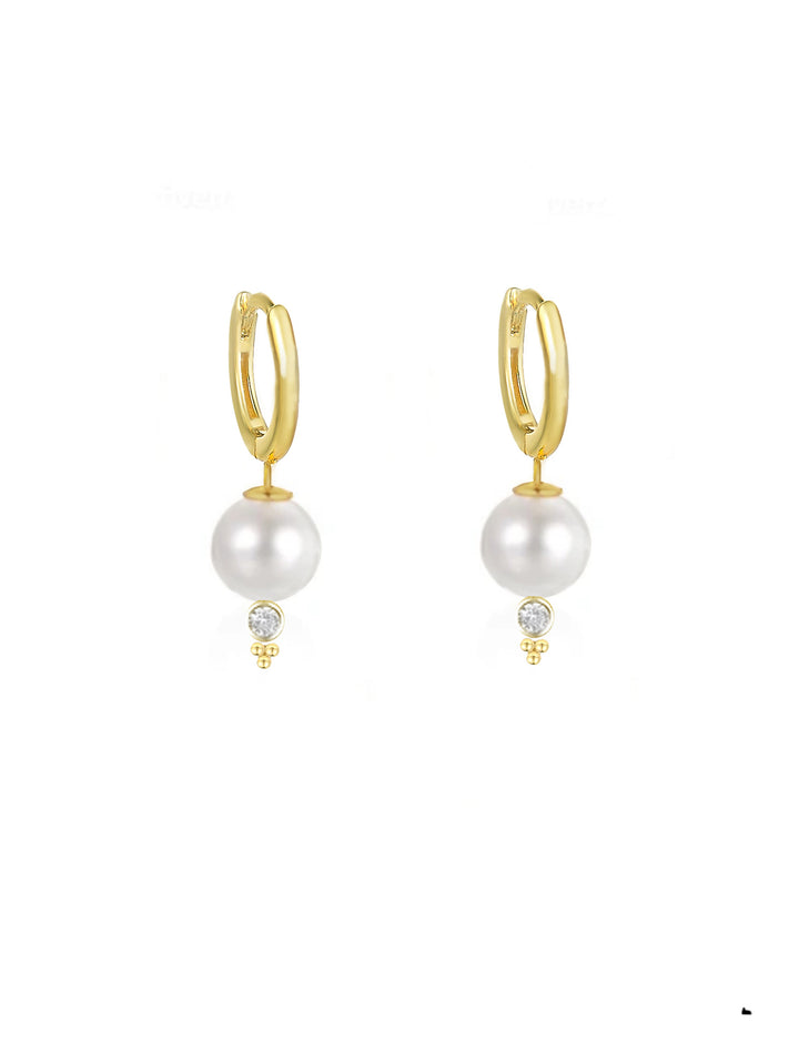 עגילי חישוק  פנינים - ג'ניס