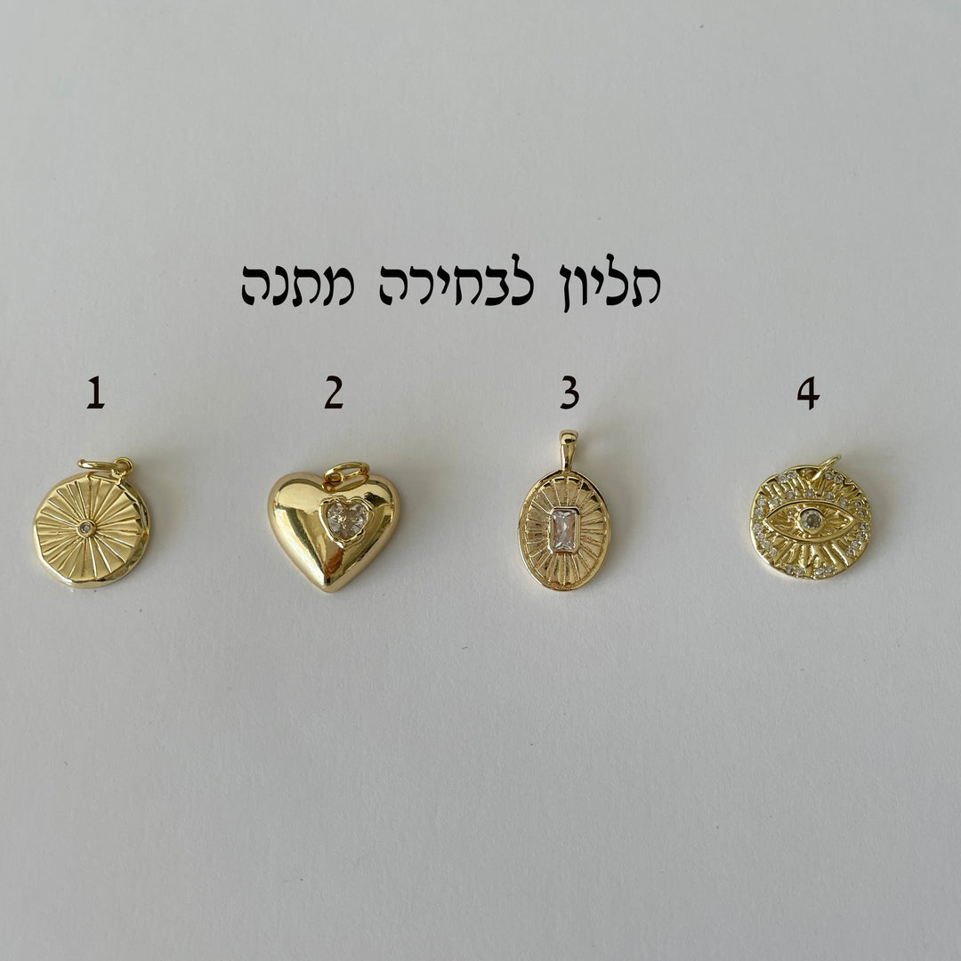 שרשראות אבני חן וחרוזי זהב משובצים - רפאלה