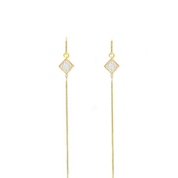 עגילי שרשרת זהב מעוין -בליסימה