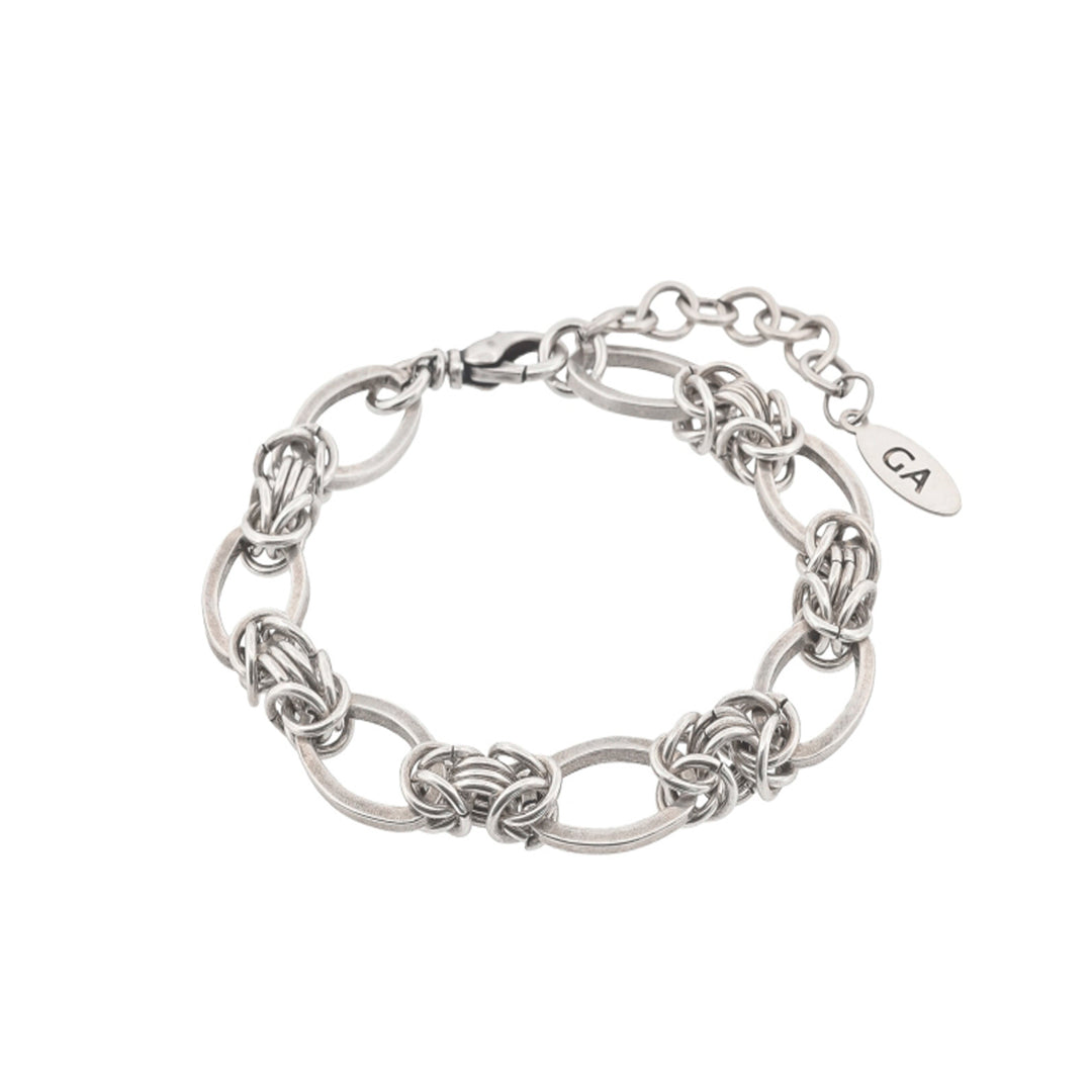 צמיד כסף חוליות ביזנטיות ואובליות - מלי