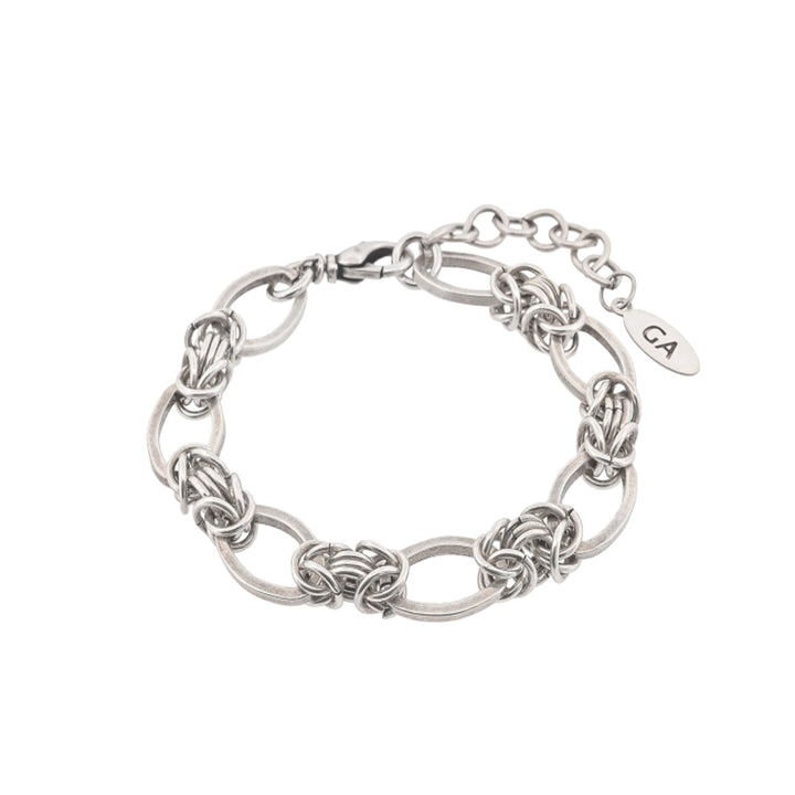 צמיד כסף חוליות ביזנטיות ואובליות - מלי