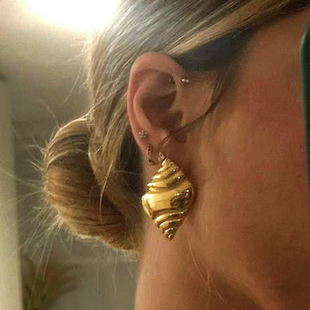 עגילי זהב קרואסון - קרואסין