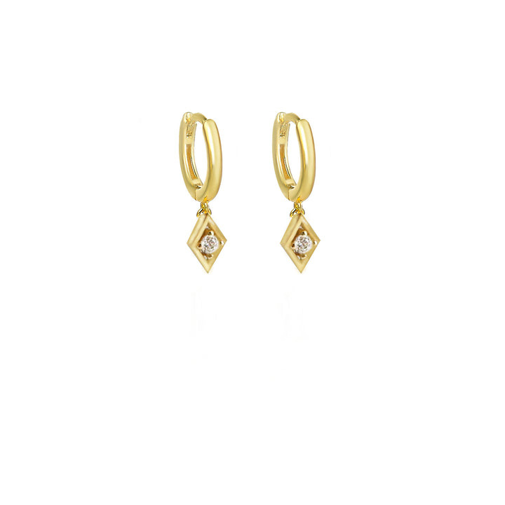 עגילי זהב תליון מעויין - פליסה