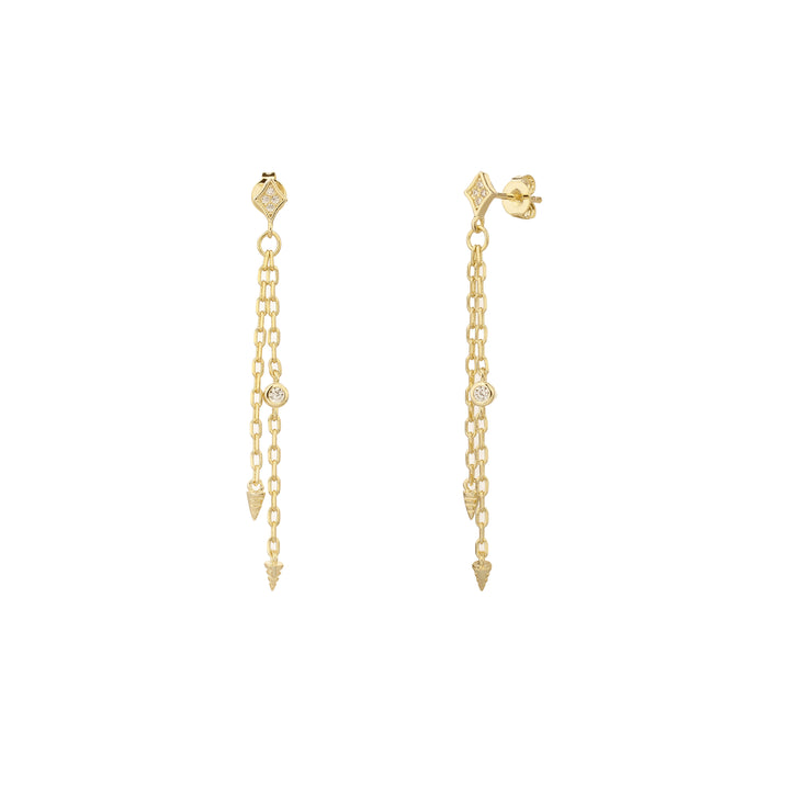 עגיל זהב צמוד שרשרת - דנית