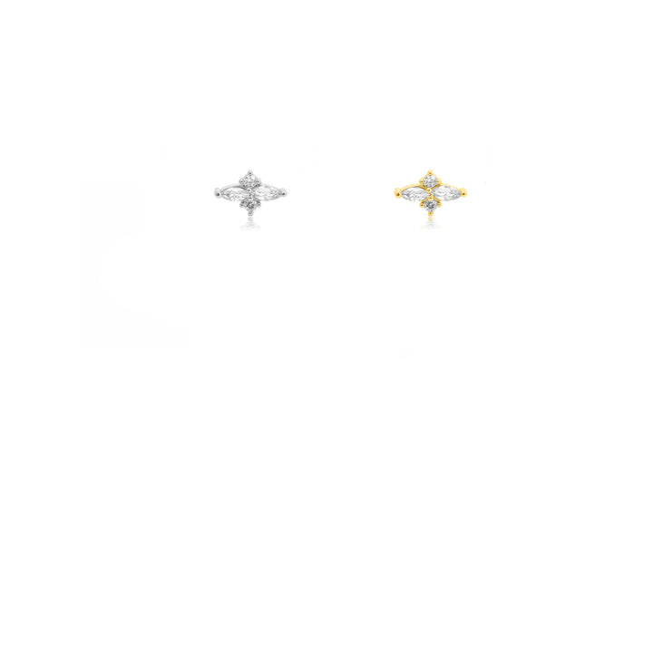 עגיל פירסינג טרגוס זהב/כסף  - סיבון