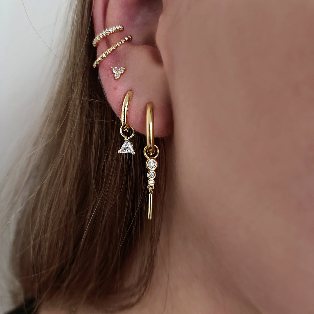 עגילי חישוק זירקונים - ניס