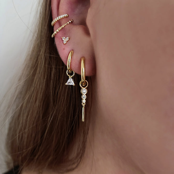 עגילי חישוק זירקונים - ניס