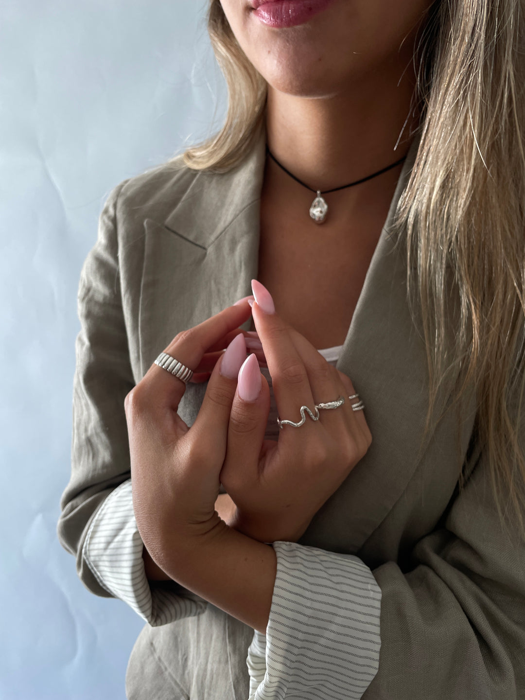 טבעת כסף 925 מפותלת - סמור