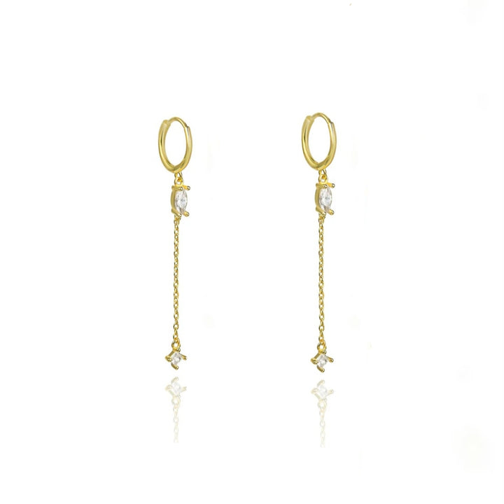 עגילי חישוק שרשרת זהב - ג'יג'י