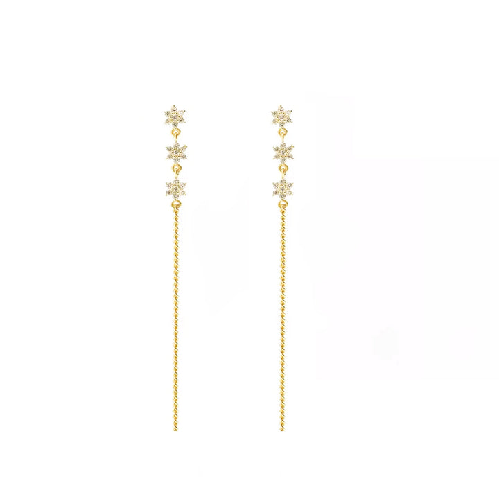 עגילי שרשרת זהב - קרלי