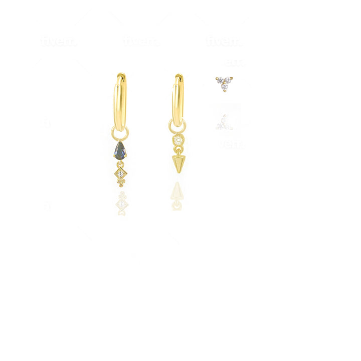 סט עגילי זהב - סירי