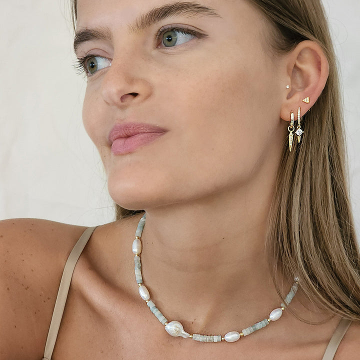 עגילי חישוק וחץ זהב - אליס