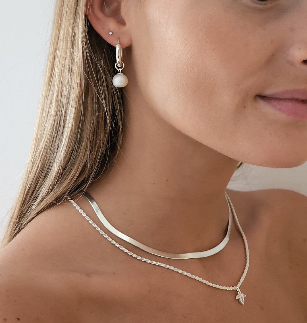 שרשראות כסף נחש ותליון לוטוס - דניס