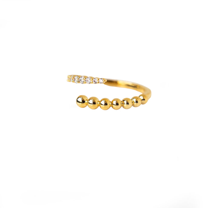 טבעת זהב עם זירקונים - קסיה