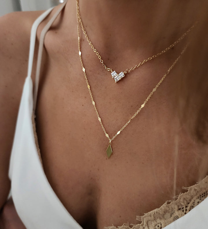 שרשרת זהב תליון מעויין - הרייט