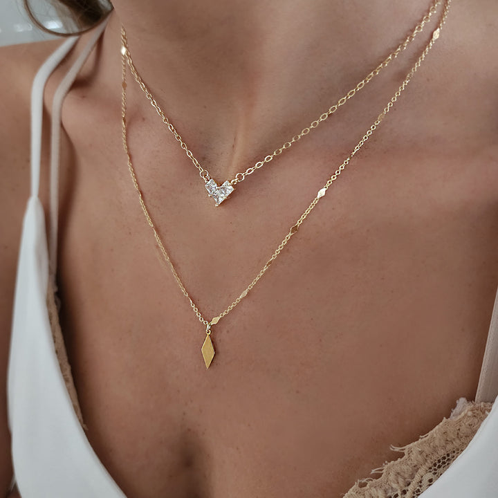 שרשרת זהב תליון מעויין - הרייט