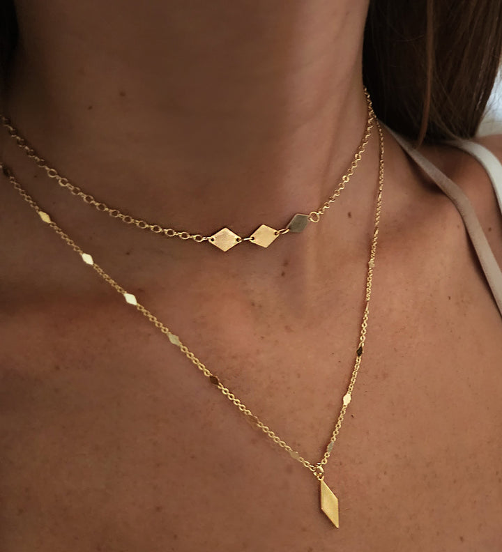 שרשרת צ'וקר זהב מעויינים - שלי