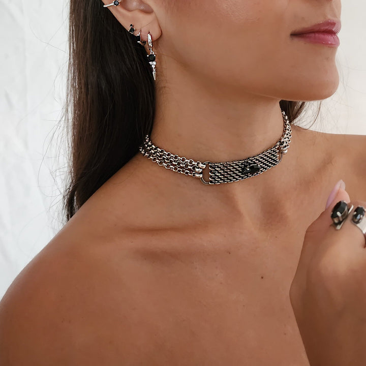 שרשרת צ'וקר כסף - צ'לסי