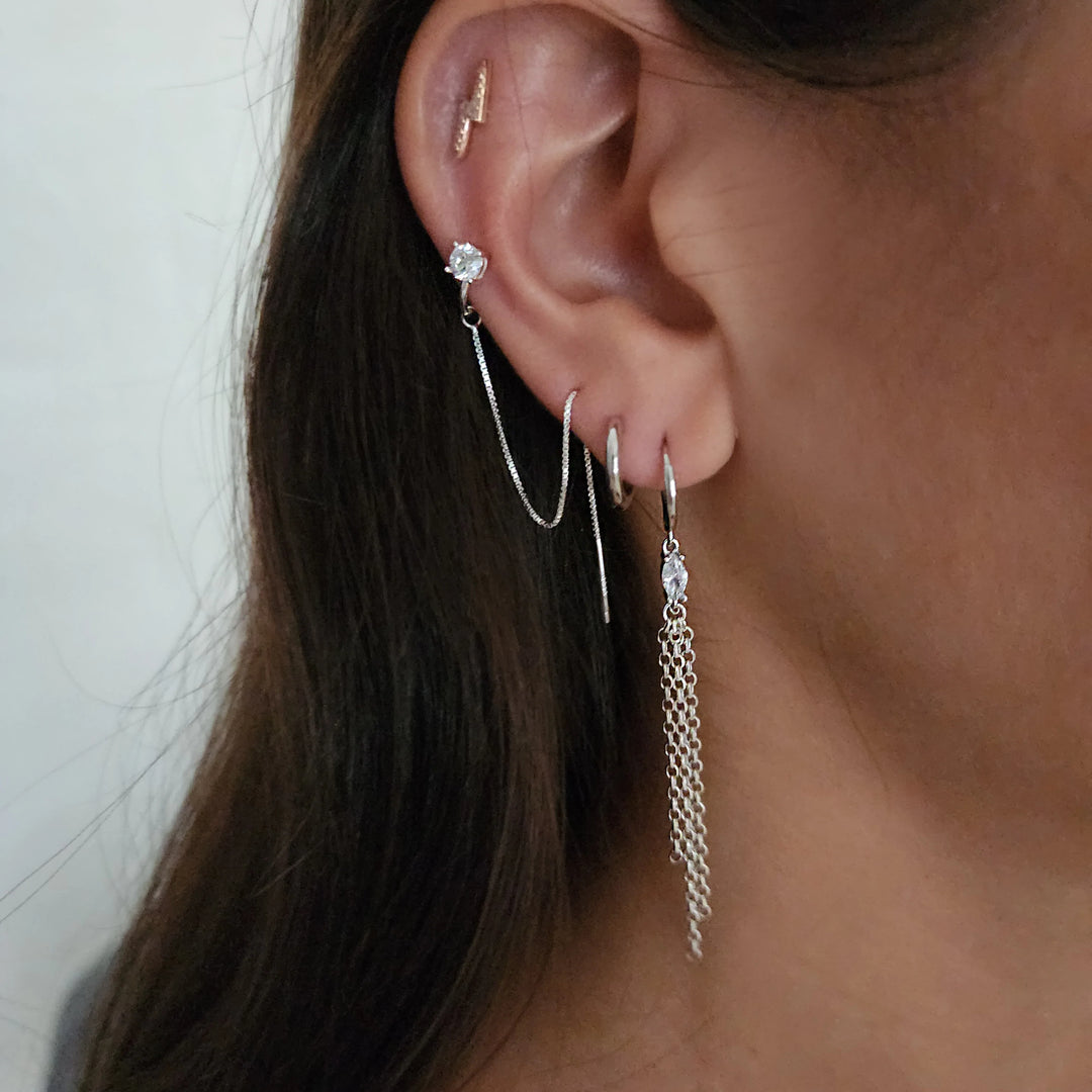 עגילי כסף ושרשרת - דומיניק