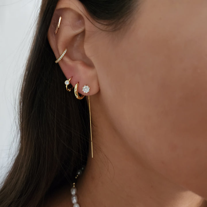 סט עגילי זהב שרשרת - ג'ורג'י