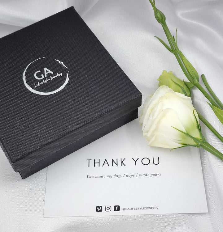 סט עגילי זהב זירקון שחור - טלין