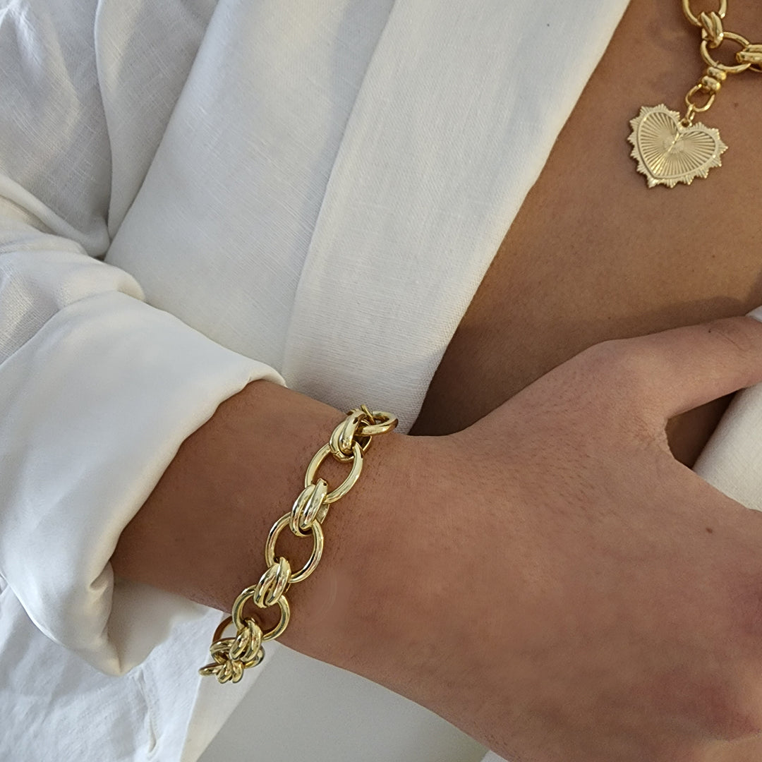 צמיד זהב לולאות אובליות -פרינס