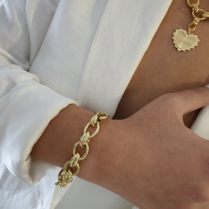 צמיד זהב לולאות אובליות -פרינס