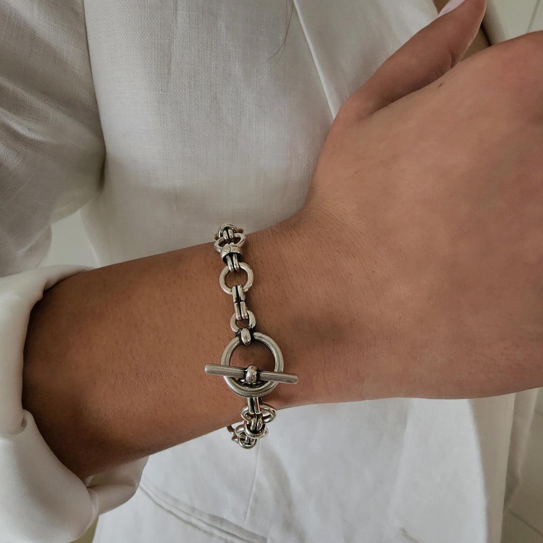 צמיד כסף סוגר טי - וולרי