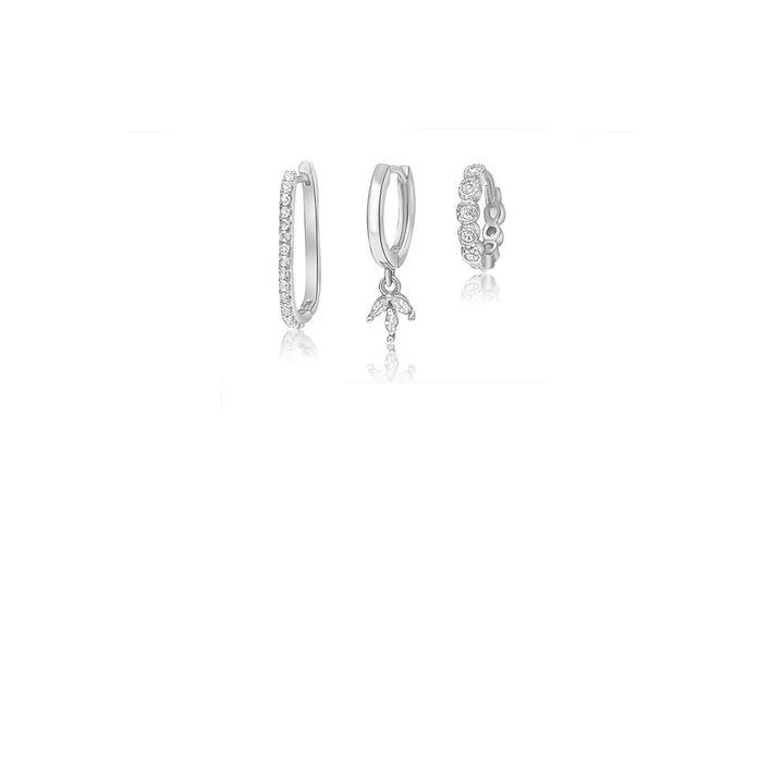 סט עגילי חישוק כסף - ללי