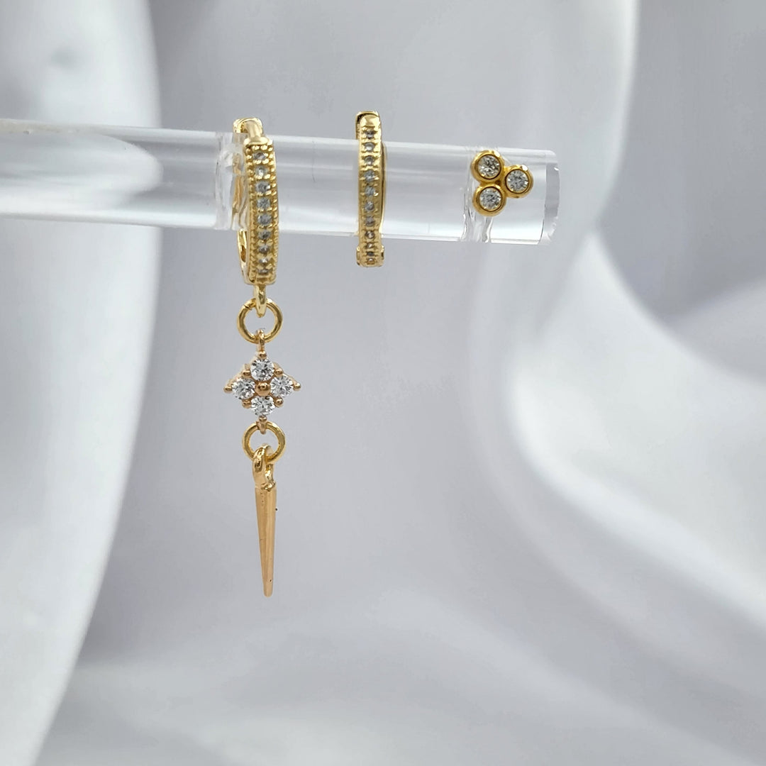 עגילי זהב וכסף צמודים - רובין