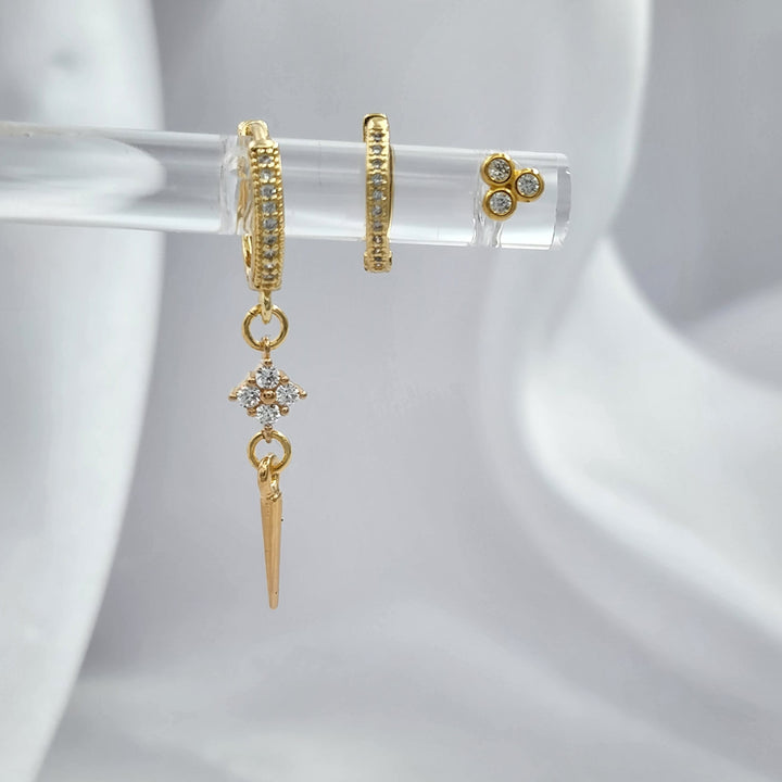 עגילי זהב וכסף צמודים - רובין