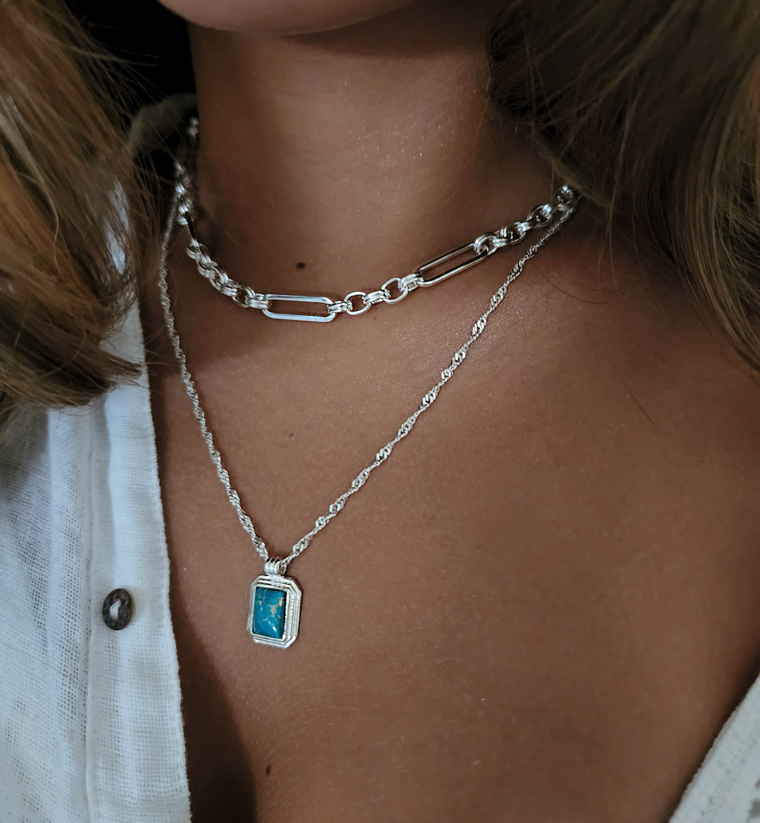 שרשרת תליון טורקיז - ראקל