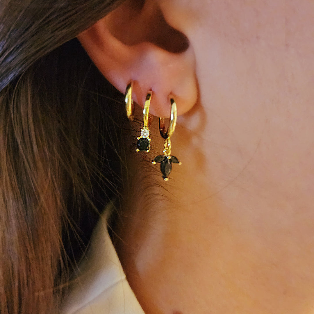 עגילי חישוק זהב -פלור