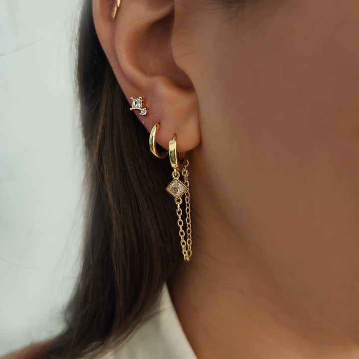 סט עגילי זהב ושרשרת  - סלי