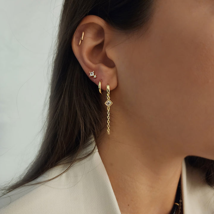 סט עגילי זהב ושרשרת  - סלי