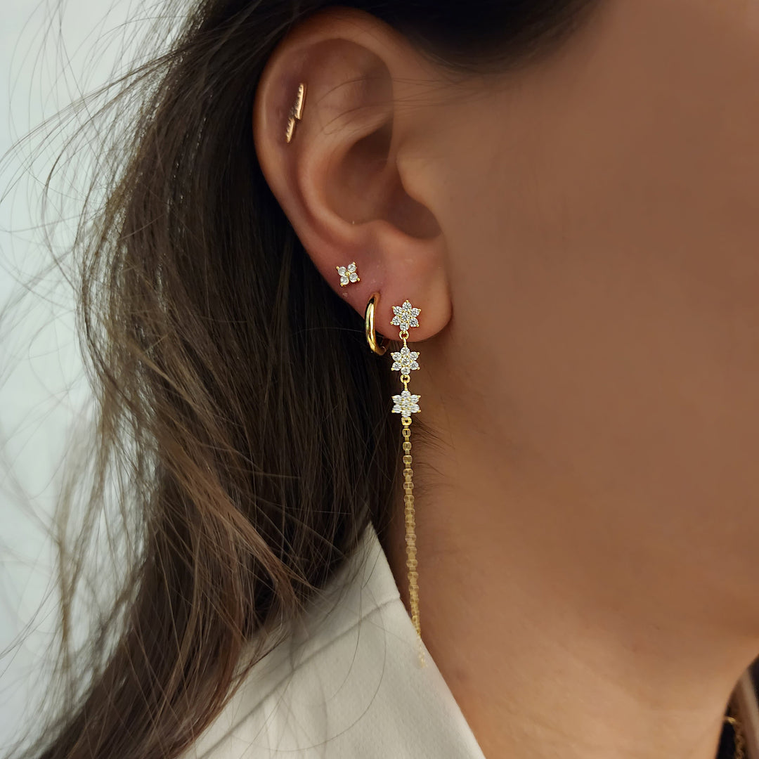 עגילי שרשרת זהב - קרלי