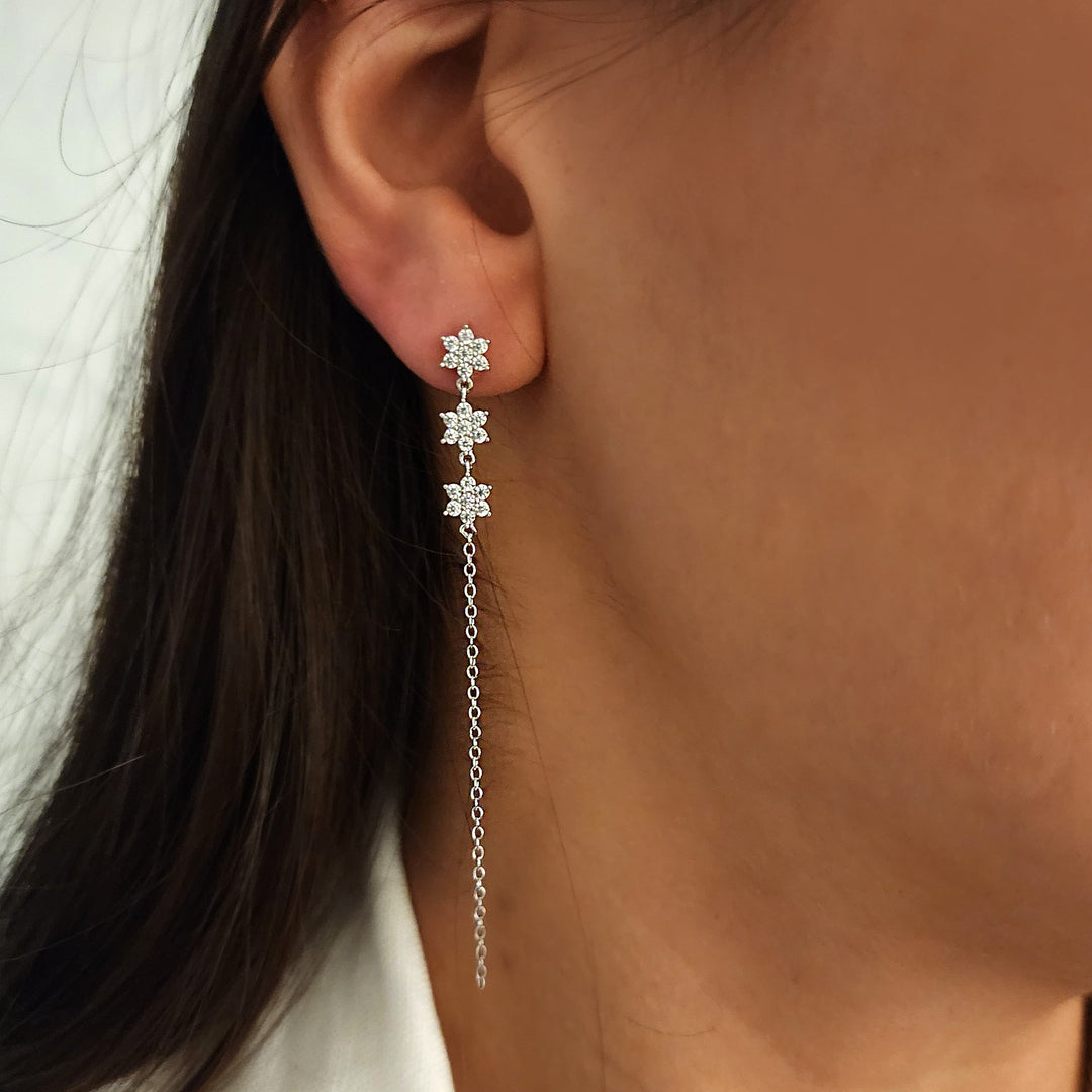 עגילי שרשרת כסף - קרלי