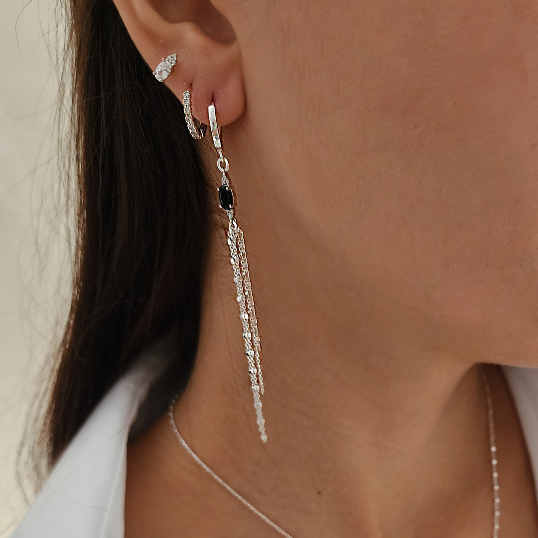 עגילי שרשרת כסף - קורין