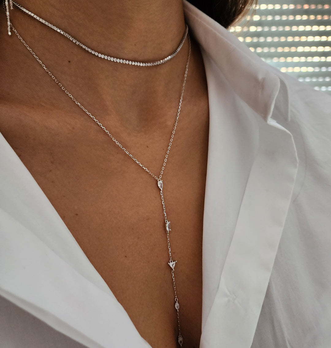 שרשרת טניס כסף 925 -ליאוני