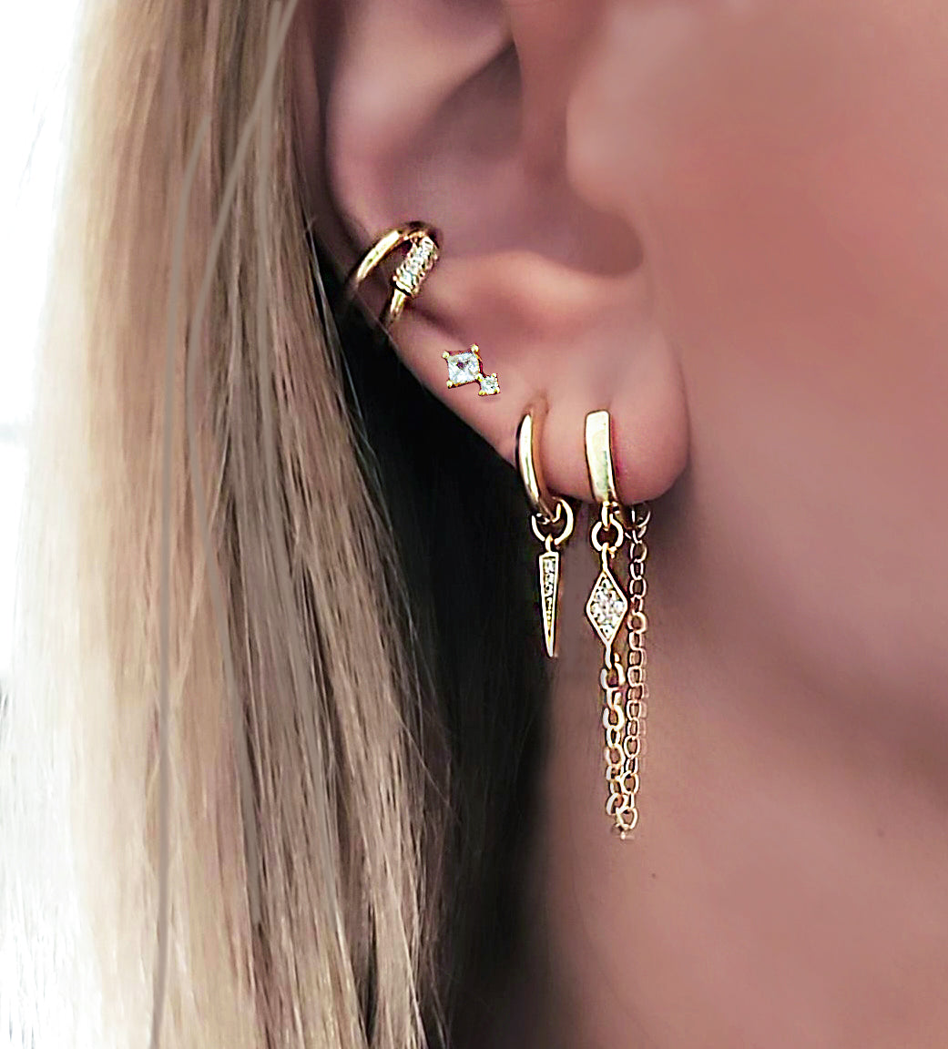 סט עגילי זהב -לוריין