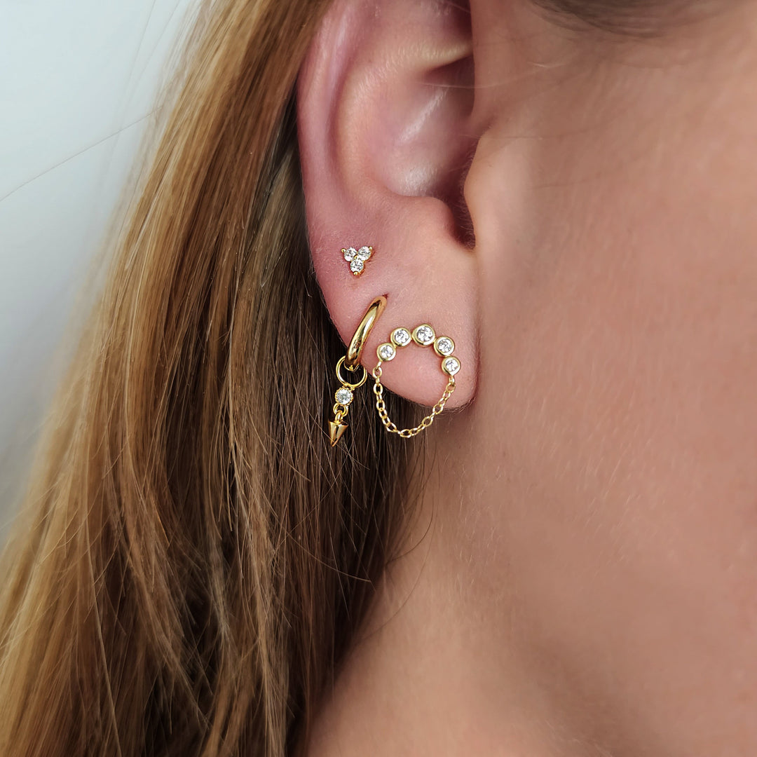 עגילי זהב שרשרת - ראקל