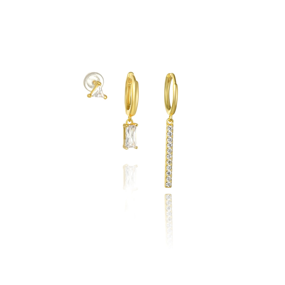 סט עגילי זהב - רובי