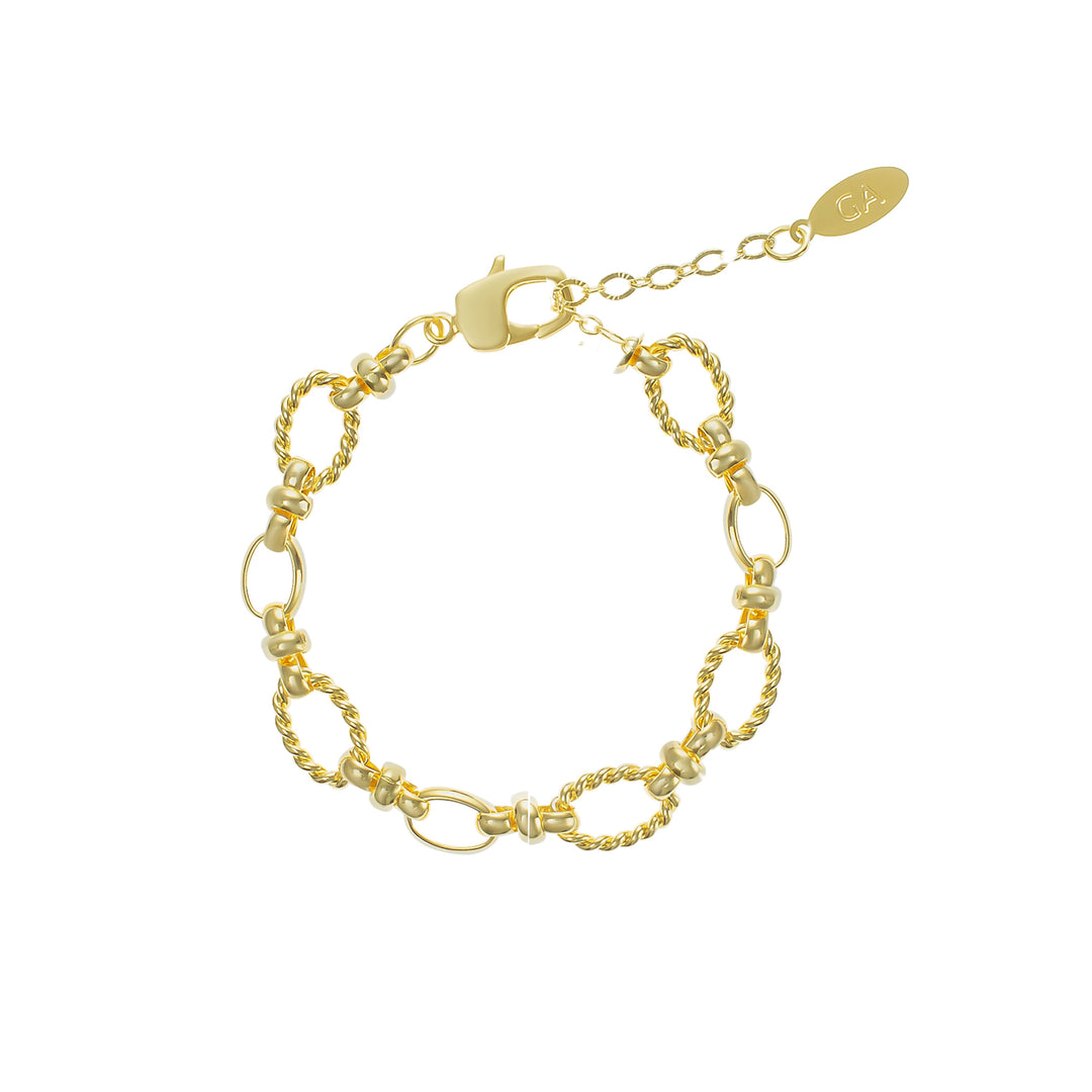 צמיד זהב חוליות מסולסלות - רומי